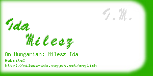 ida milesz business card